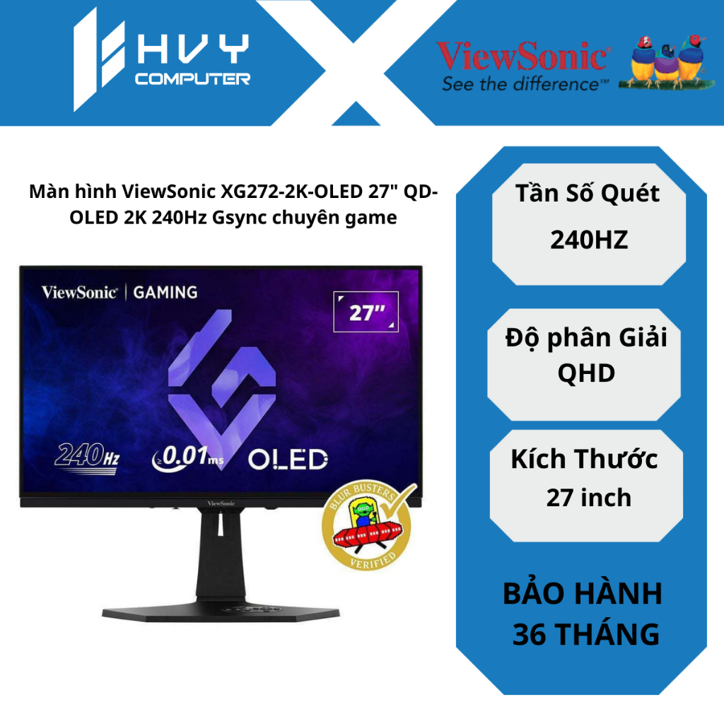 Màn hình ViewSonic XG272-2K-OLED 27" QD-OLED 2K 240Hz Gsync chuyên game