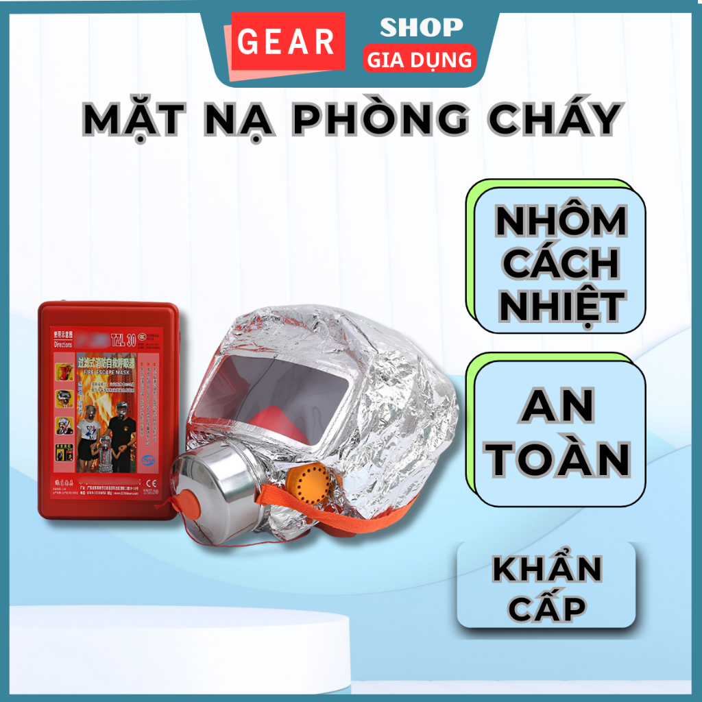 Mặt nạ chống khói cao cấp GEAR SHOP TZL30A chuẩn PCCC có tác dụng phòng khí độc khói độc lọc khí hít