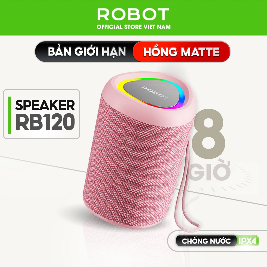 Loa Bluetooth Mini ROBOT RB120 Hồng Matte phiên bản giới hạn Công Suất 5W Đèn Led RGB Hỗ Trợ Kết Nối Thẻ Nhớ | BigBuy360 - bigbuy360.vn