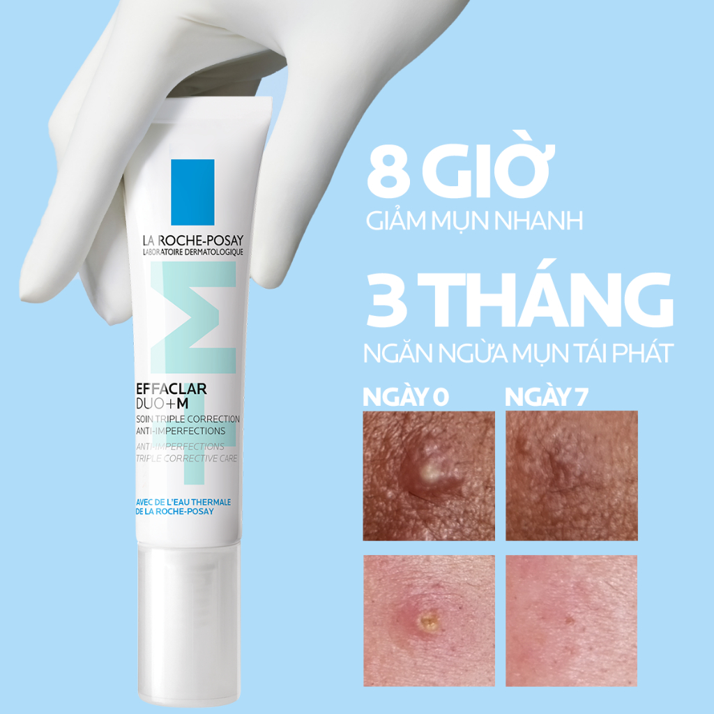 Kem dưỡng giảm mụn nhanh 8 giờ La Roche-Posay Effaclar Duo+M 15ml | BigBuy360 - bigbuy360.vn