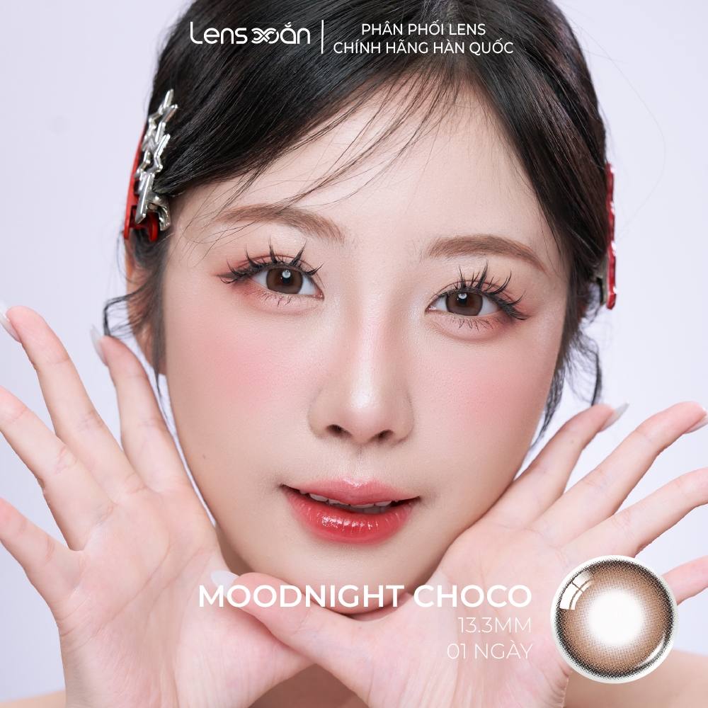 LENS 1 NGÀY tự nhiên LENS XOẮN kính áp tròng nâu tự nhiên giãn tròng Jisoo BlackPink OLENS MOODNIGHT (giá 1 đôi) | BigBuy360 - bigbuy360.vn