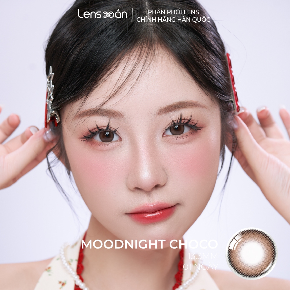 LENS 1 NGÀY tự nhiên LENS XOẮN kính áp tròng nâu tự nhiên giãn tròng Jisoo BlackPink OLENS MOODNIGHT (giá 1 đôi) | BigBuy360 - bigbuy360.vn