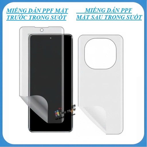 Combo dán PPF mặt trước + PPF mặt sau trong suốt Dành Cho Xiaomi 15T 15T Pro Redmi Note 14 Pro Note 