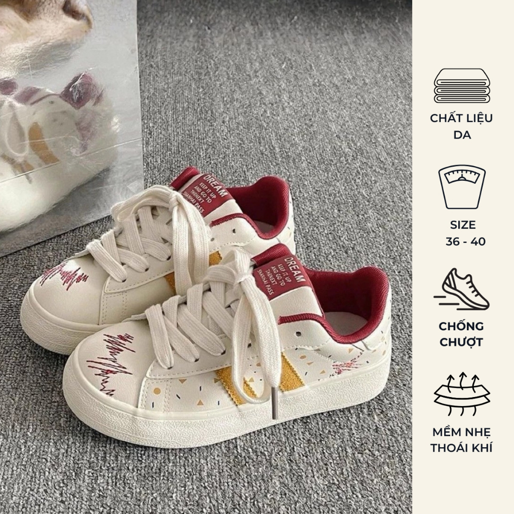 Giày thể thao sneaker nữ nam độn đế 4cm phối màu cực xinh đi chơi đi học hottrend 2026 FULL BOX GD68
