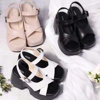 GIÀY SANDAL ĐẾ XUỒNG QUAI CHÉO KHÓA CÀI 10CM HÀNG LOẠI CAO CẤP CHUẨN XỊNPP