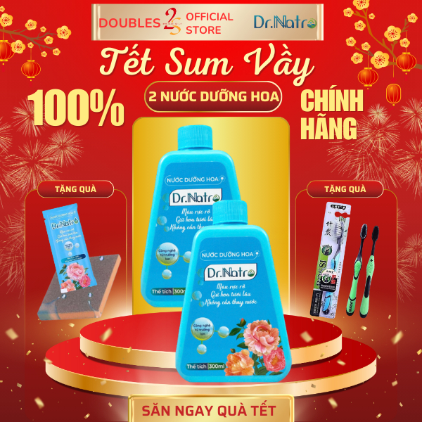 Combo 2 chai nước dưỡng hoa Dr Natro 300ml công nghệ Nhật Bản Giúp hoa nở tươi lâu | DOUBLES 2SSHOP