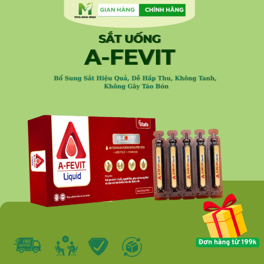 Sắt uống A-Fevit, Bổ Sung Sắt Hiệu Quả, Dễ Hấp Thu, Không Tanh, Không Gây Táo Bón, Nâng Cao Sức Khoẻ