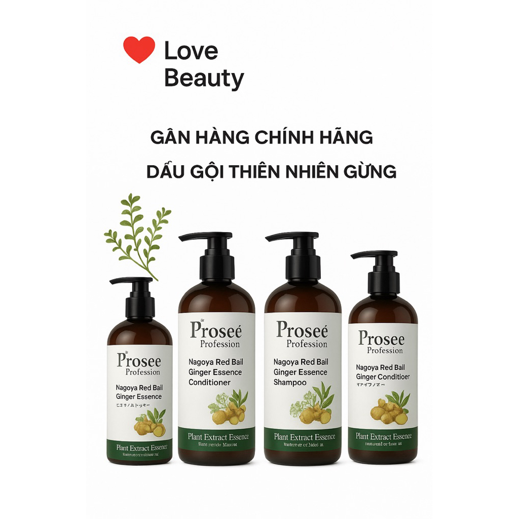 Dầu Gội + Dầu Xả Gừng Đỏ Prosee Nagoya – Ngăn Rụng & Kích Mọc Tóc