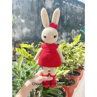 Thú len nhồi bông handmade - Thỏ len handmade (35cm)