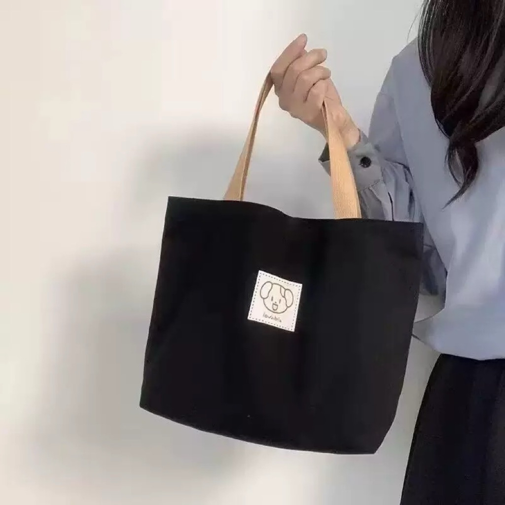 Túi tote hình Gấu chất vải canvas chống thấm nước chắc chắn phong cách đơn giản. đựng đồ tiện lợi | BigBuy360 - bigbuy360.vn