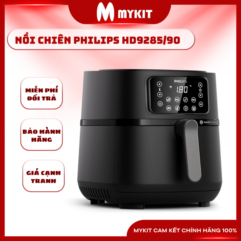 Nồi chiên không dầu Philips 7.2 lít HD9285/90 chính hãng bảo hành 2 năm