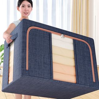 Hộp Đựng Quần Áo Chăn Màn Khung Thép Cao Cấp Túi Vải Đựng Đồ Đa Năng Kích Thước Lớn Thùng Vải Cotton Đựng Đồ Lót 