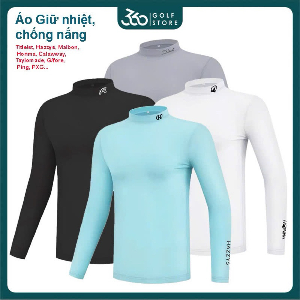 Áo giữ nhiệt golf Hazzy,macbon,Gfore, j.linderberg vải thun lạnh co dãn thấm hút mồ hôi