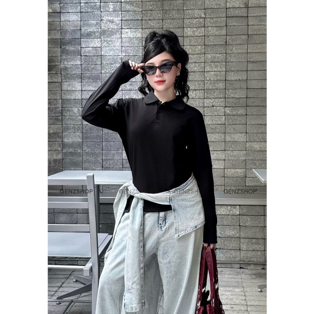Áo POLO TAY DÀI Trơn Basic Phong Cách Thanh Lịch Genz BST26 Thu Đông Casual | BigBuy360 - bigbuy360.vn