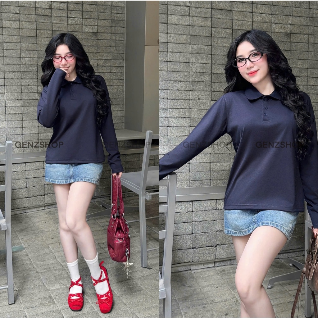 Áo POLO TAY DÀI Trơn Basic Phong Cách Thanh Lịch Genz BST26 Thu Đông Casual | BigBuy360 - bigbuy360.vn