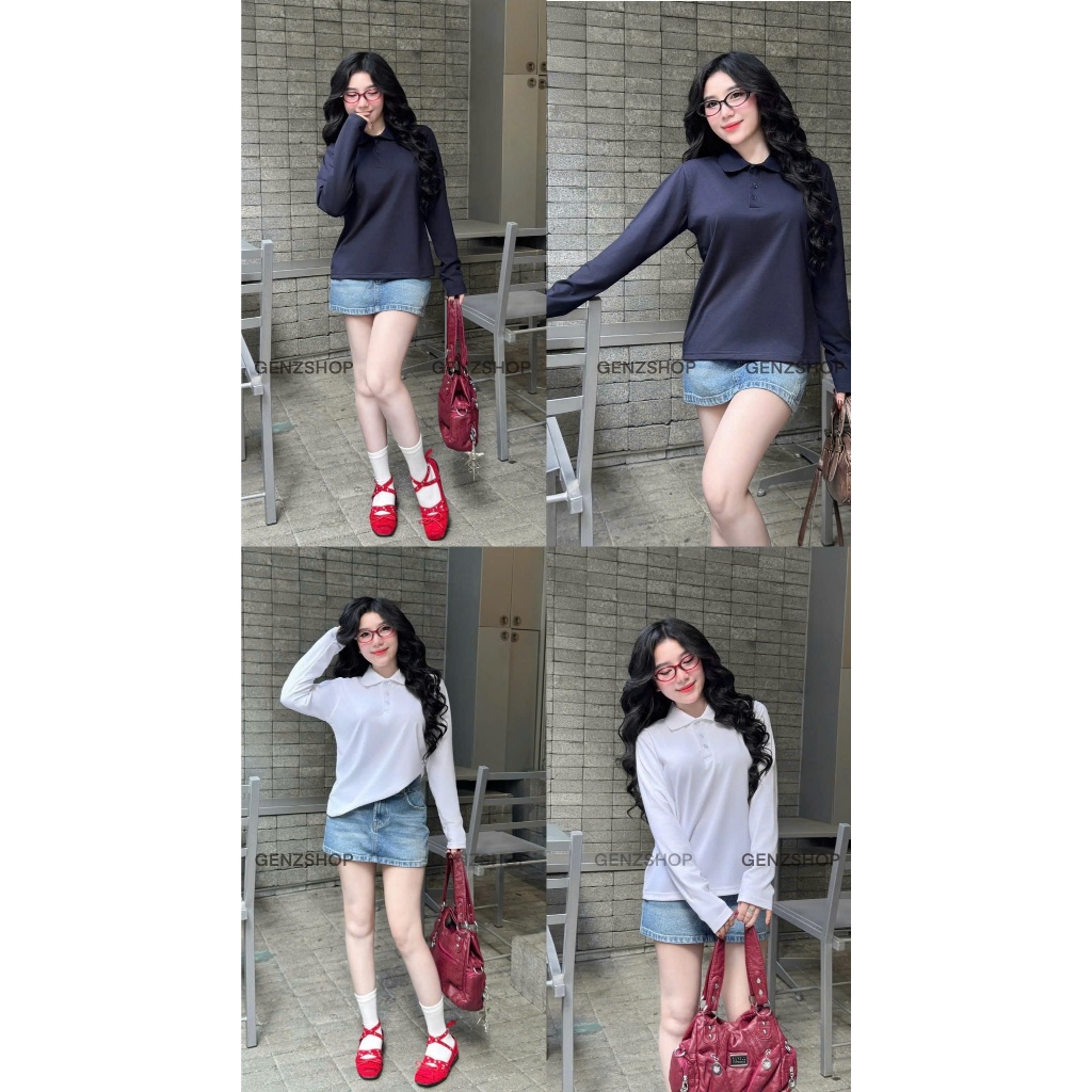 Áo POLO TAY DÀI Trơn Basic Phong Cách Thanh Lịch Genz BST26 Thu Đông Casual | BigBuy360 - bigbuy360.vn