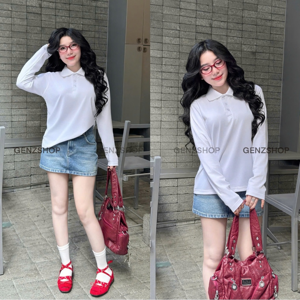 Áo POLO TAY DÀI Trơn Basic Phong Cách Thanh Lịch Genz BST26 Thu Đông Casual | BigBuy360 - bigbuy360.vn
