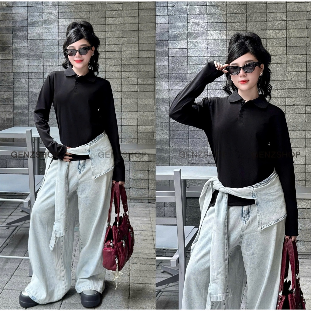 Áo POLO TAY DÀI Trơn Basic Phong Cách Thanh Lịch Genz BST26 Thu Đông Casual | BigBuy360 - bigbuy360.vn