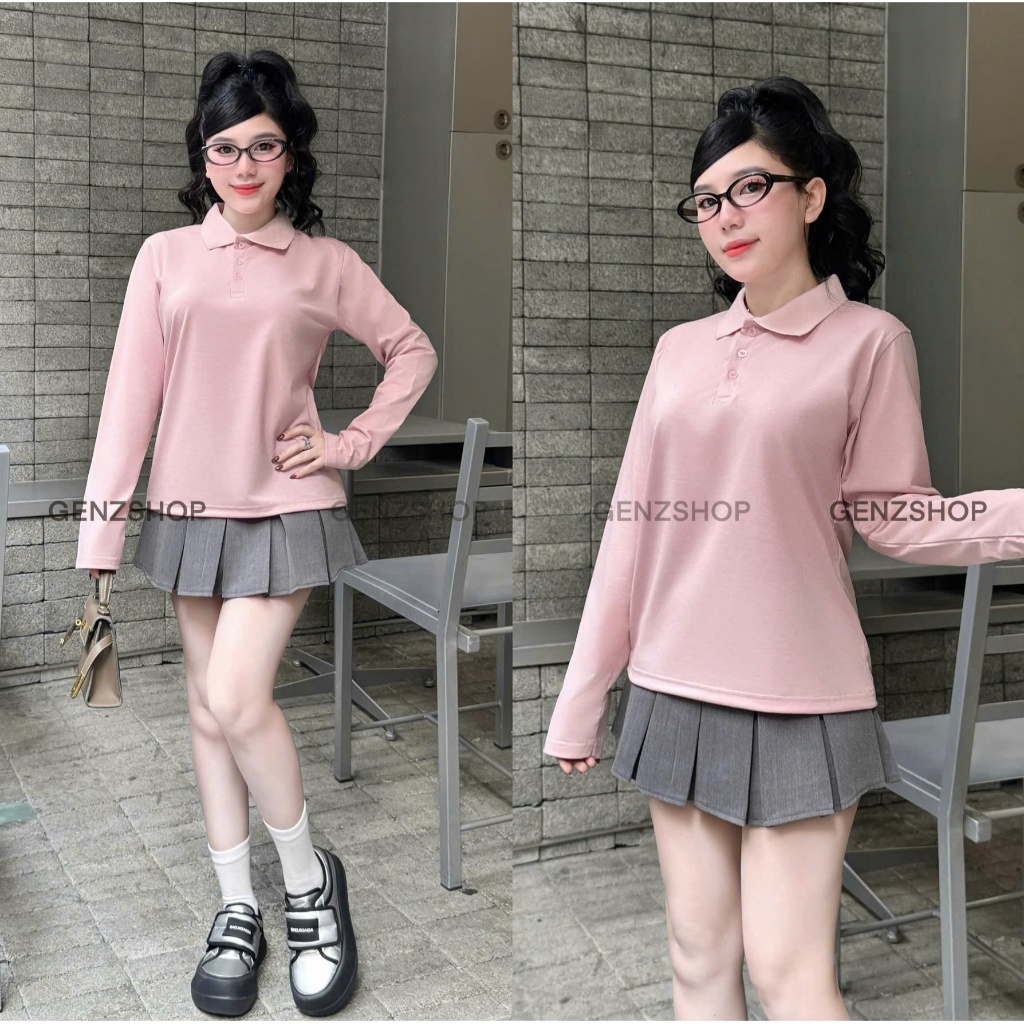 Áo POLO TAY DÀI Trơn Basic Phong Cách Thanh Lịch Genz BST26 Thu Đông Casual | BigBuy360 - bigbuy360.vn