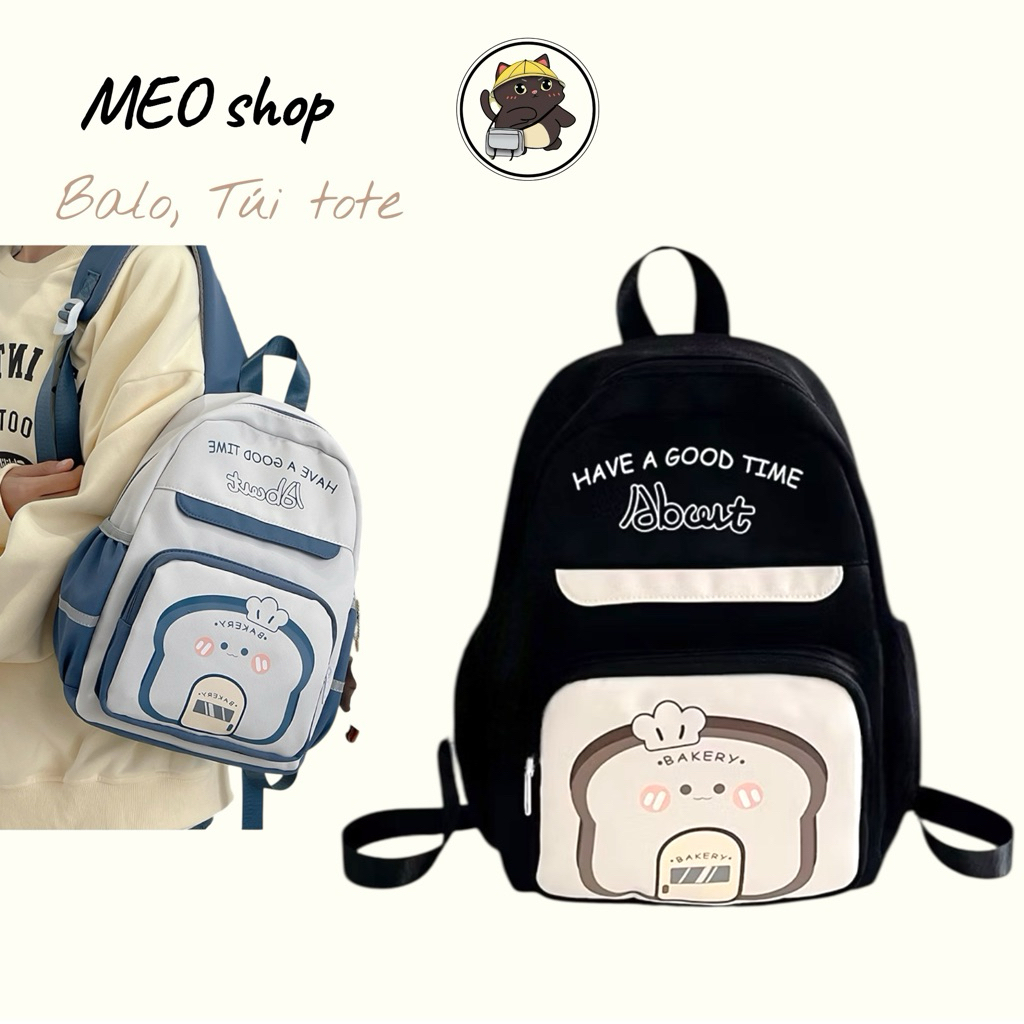 balo đi học dễ thương, phối nhiều màu, nhiều ngăn, đa năng đi học đi chơi, chống nước BL bánh ngọt