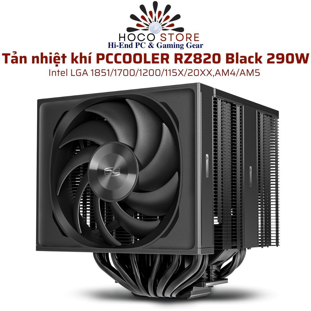 Tản nhiệt khí PCCOOLER RZ820 290W Intel LGA 1700/ AM4/AM5 l BH 06 tháng l Hoco PC