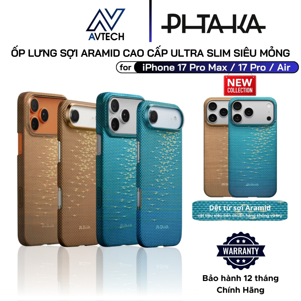[iPhone 17 Series] Ốp Lưng Siêu Mỏng Pitaka cho iPhone 17 Pro Max / 17 Pro / iPhone Air, Ultra Slim 