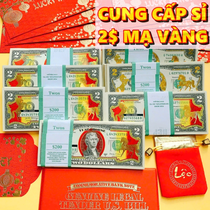 [RẺ SẬP SÀN] 2USD Hình Con Ngựa Mạ Vàng Lì Xì Tết 2026