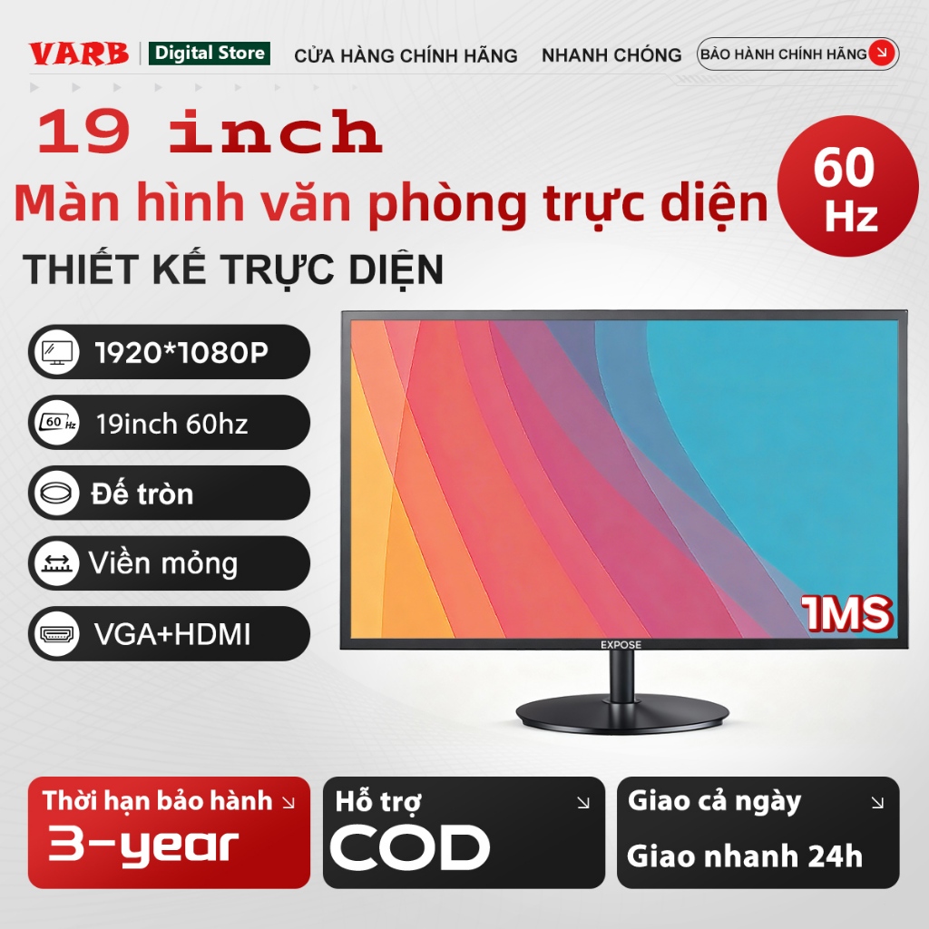 Màn Hình 19" IPS Chuyên Văn Phòng | 75Hz Mượt Mà - Phản Hồi 1ms | Bảo Vệ Mắt Tích Hợp