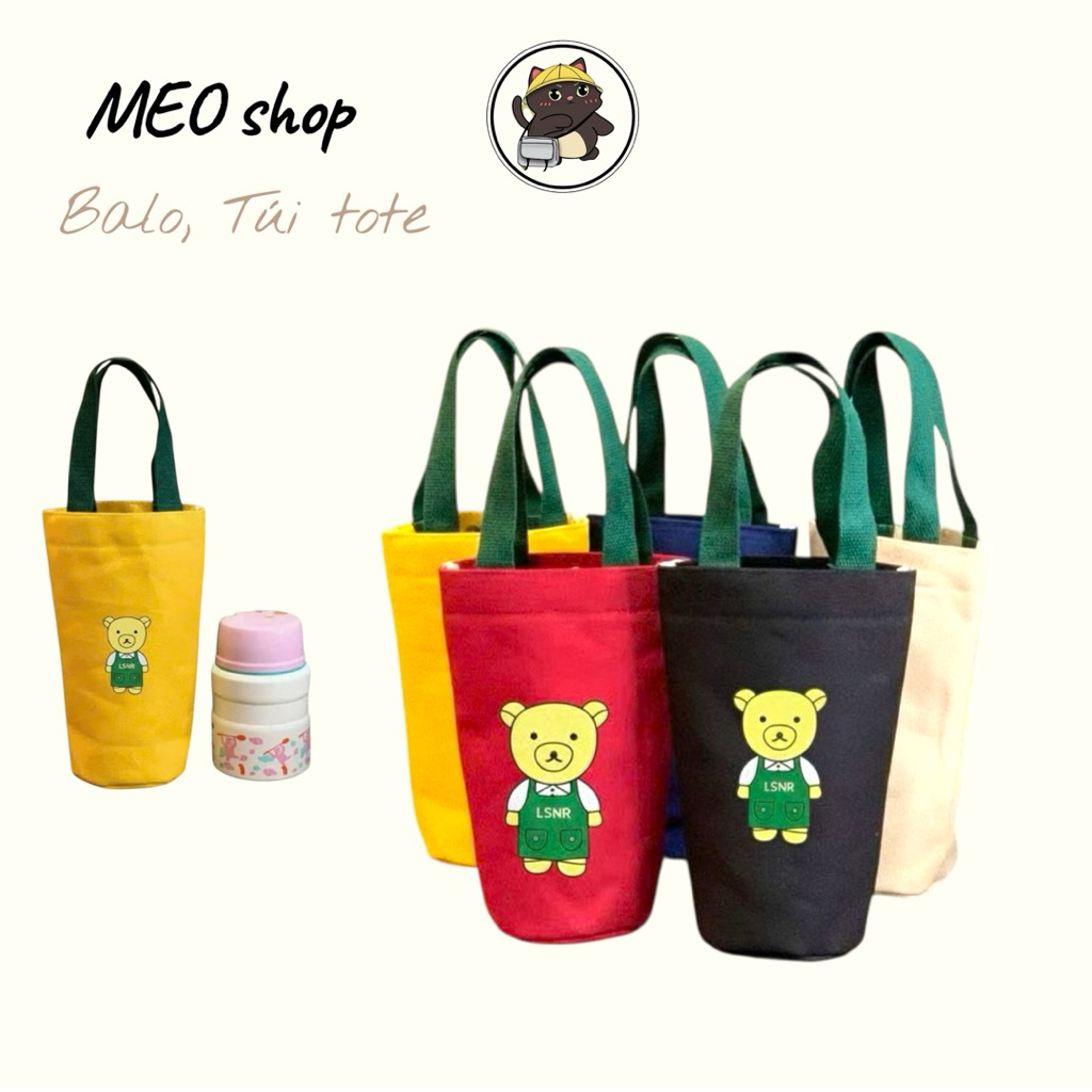 túi đựng bình giữ nhiệt vải bố chống nước nhiều mẫu