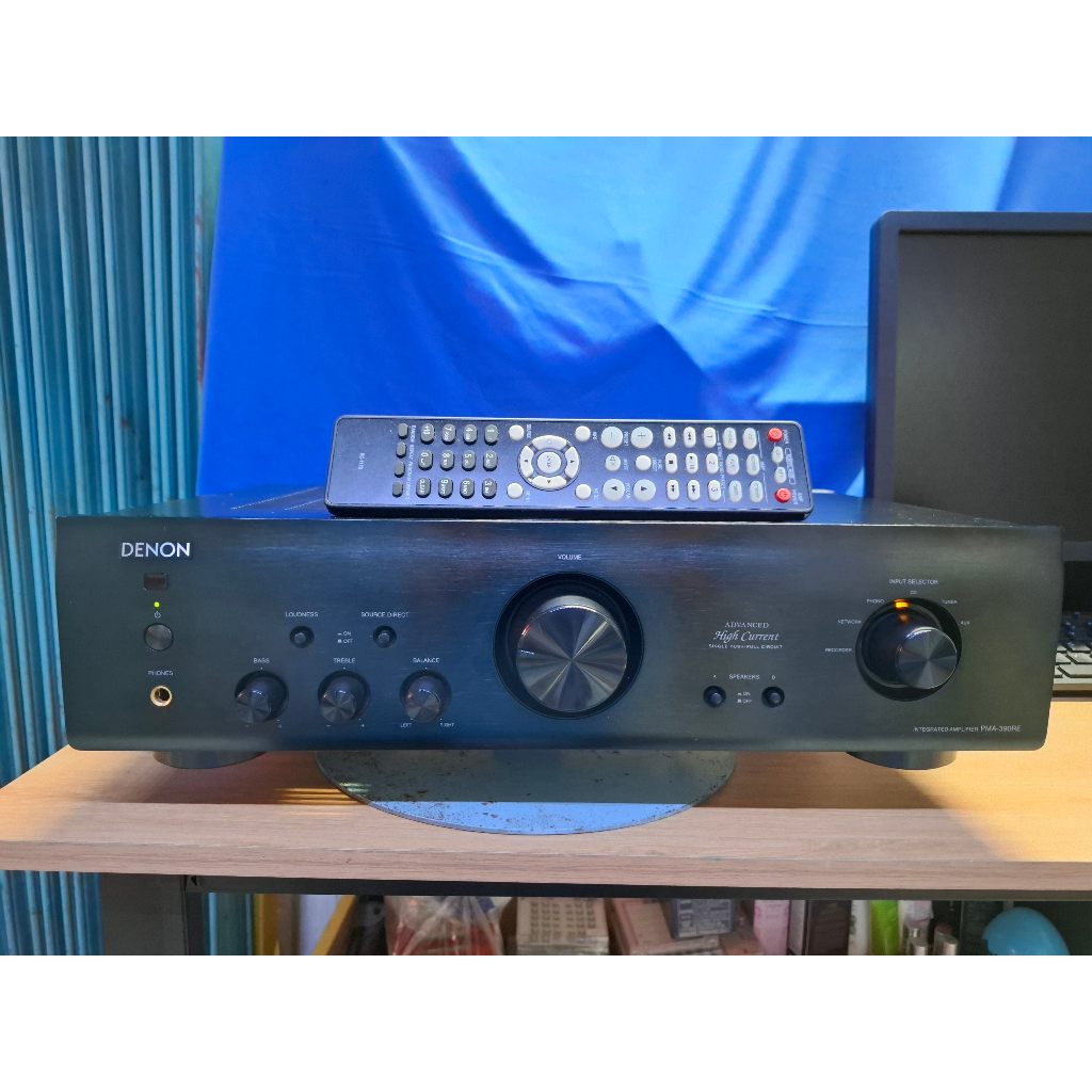 Amply denon PMA 390RE, mặt phay nhôm sáng bóng, ship Nhật. nguyên zin, đã test hoạt động tốt.