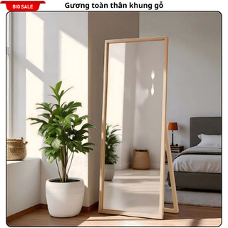  Gương Toàn Thân Khung Viền Gỗ Kiểu Dáng Vuông Góc Sang Trọng Hiện Đại 