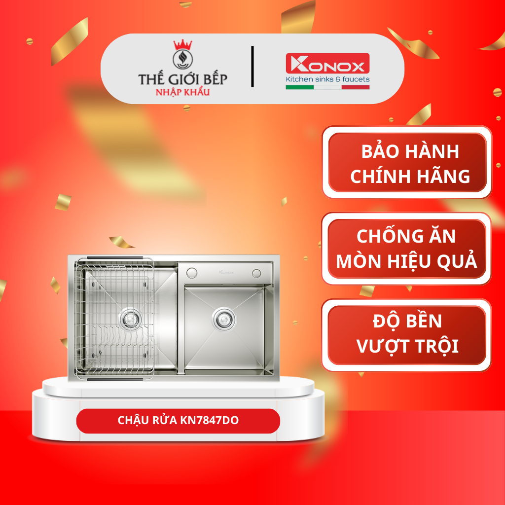 Chậu Rửa Bát Konox KN7847DO – Chống Ồn, Chống Ăn Mòn, Đẹp Bền