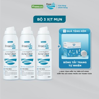  Set 3 xịt mụn lưng viêm nang lông Novocare - Freeskin Forte 80ml 