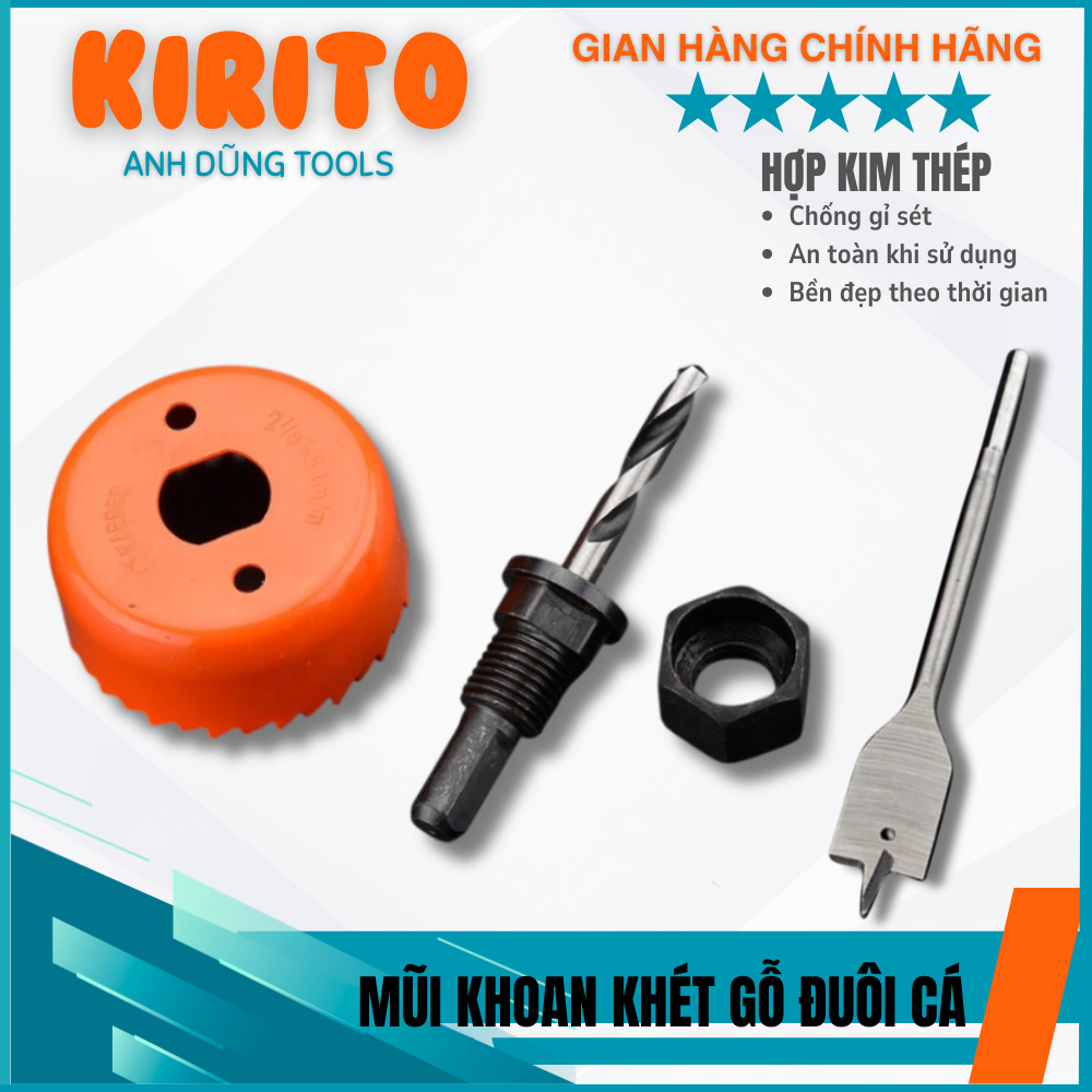 Bộ 3 mũi khoan khét gỗ đuôi cá