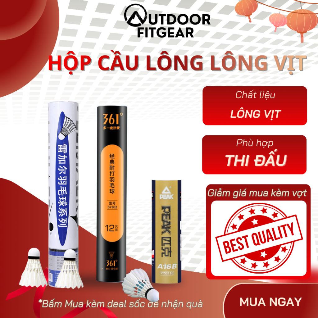 Quả Cầu Lông chính hãng - Hộp 6 - 12 Quả, Phù Hợp Cho Tập Luyện và Giải Trí