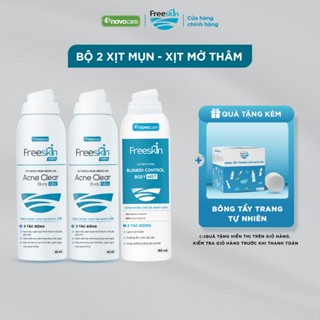  Combo 2 Xịt mụn Acne Clear Body Mist 80ml & 1 Xịt mờ thâm Blemish Control Body Mist 80ml Novocare - Freeskin 