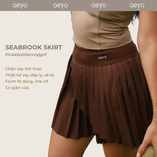  Váy tennis pickleball golf nữ Seabrook aeyo - chân váy thể thao xẻ tà kèm quần bảo hộ 