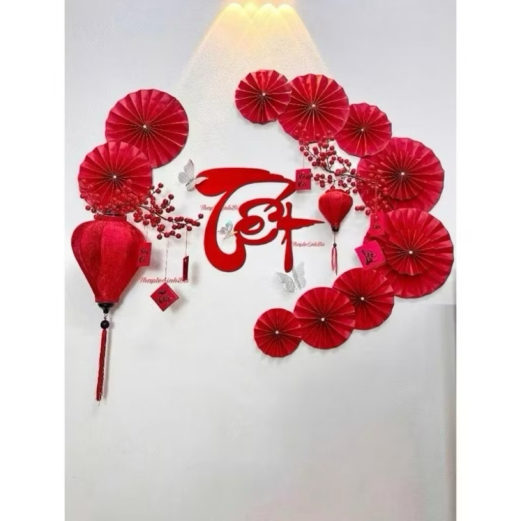 Set Quạt Trang Trí Tường Tết 2026 – Decor Nhà Cửa/Lớp Học