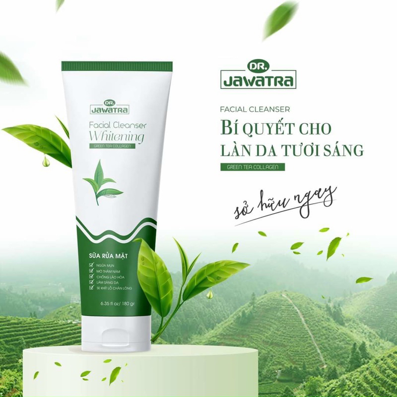 Sữa rửa mặt trà xanh Jawatra 180g