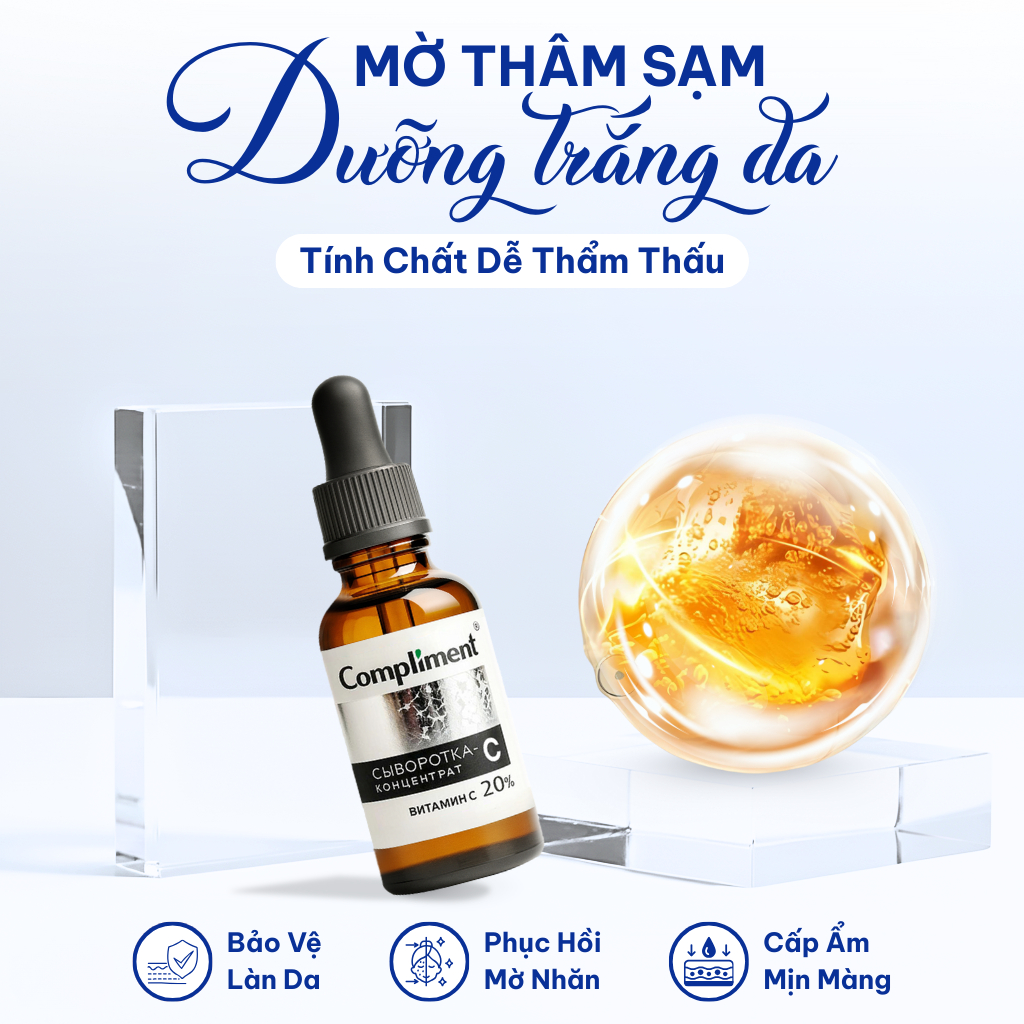 Serum Vitamin C 20% Compliment Dưỡng Trắng, Mờ Thâm Sạm, Cấp Ẩm Tăng Đàn Hồi 27ml | BigBuy360 - bigbuy360.vn