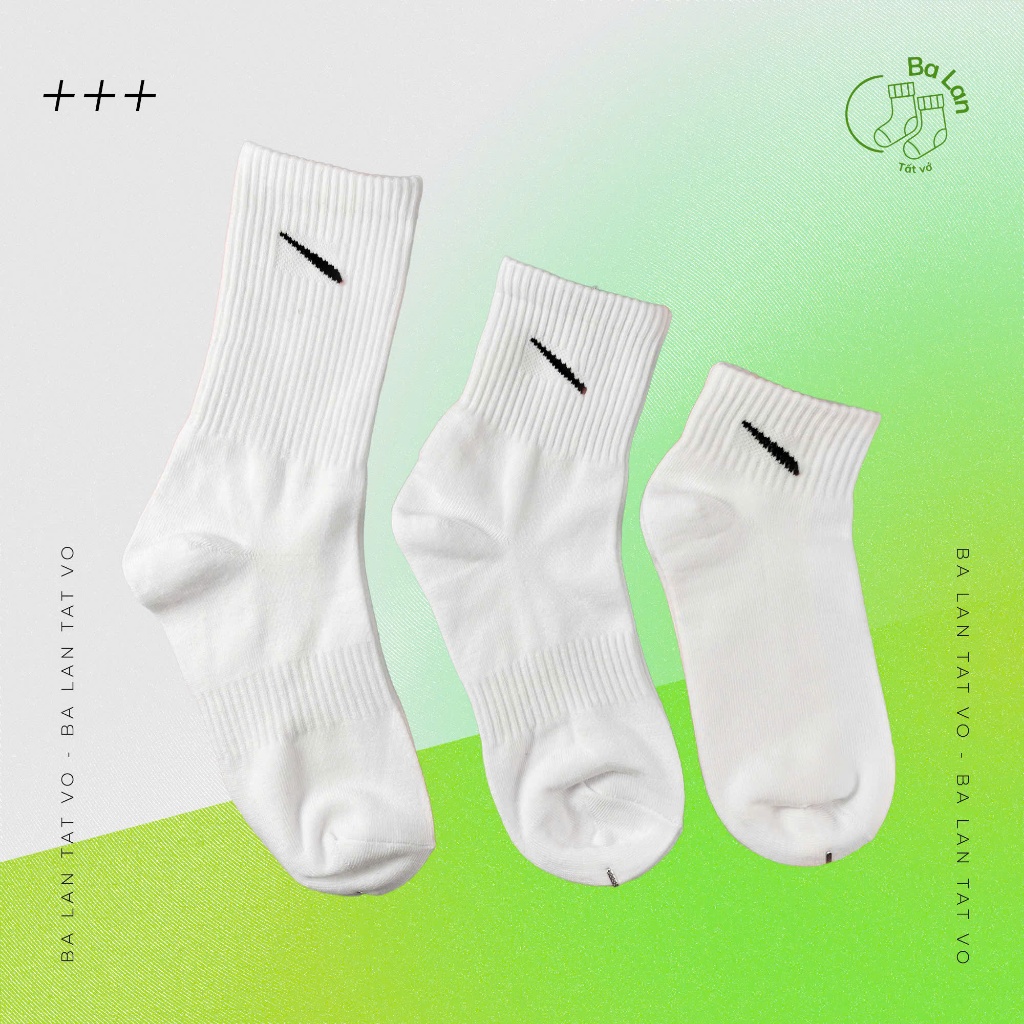 COMBO Tất Vớ NI.K Cổ Cao , Cổ Trung , Cổ Ngắn dệt kim Trắng , Đen , Thể Thao , Đi Chơi , Đi Học, Đi làm , Phong cách