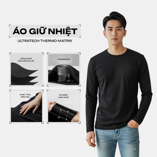  Áo giữ nhiệt nam cổ tròn Aristino x Insidemen co giãn 4 chiều giữ nhiệt tốt ILT025EDP01 