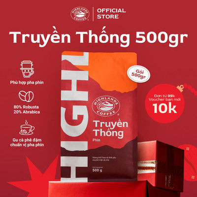 Cà Phê Rang Xay Truyền Thống Highlands Coffee 500g