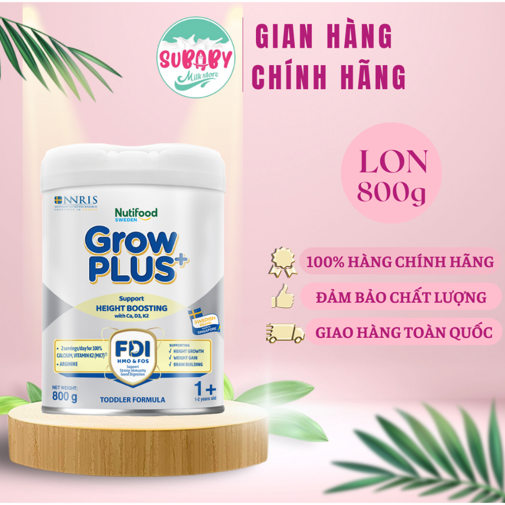 Sữa Bột Nutifood Grow Plus+ Bạc 1+/2+800g