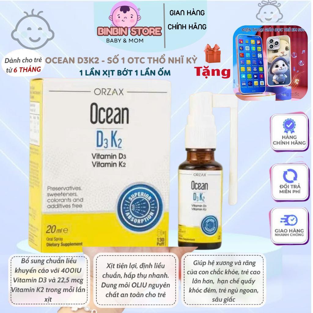 D3K2 OCEAN  - Bổ sung vitamin D3, K2 dạng xịt và nhỏ giọt cho bé