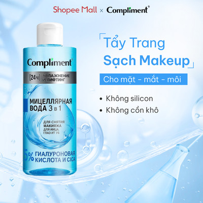 Nước Tẩy Trang Mắt Môi Compliment Sạch Sâu Lớp Maekup, Cấp Ẩm & Dịu Nhẹ, Không Gây Nhờn Rít 400ml