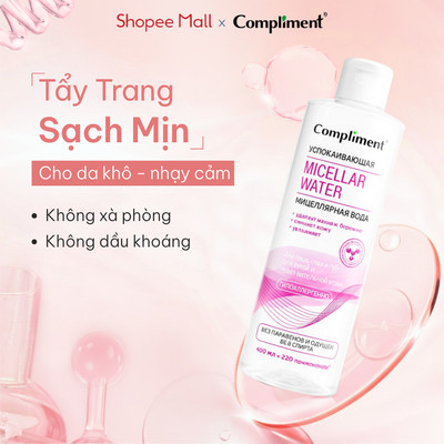 Nước Tẩy Trang Compliment Soothing Micellar Sạch Sâu, Dịu Nhẹ, Phục Hồi Cho Da Khô Nhạy Cảm 400ml