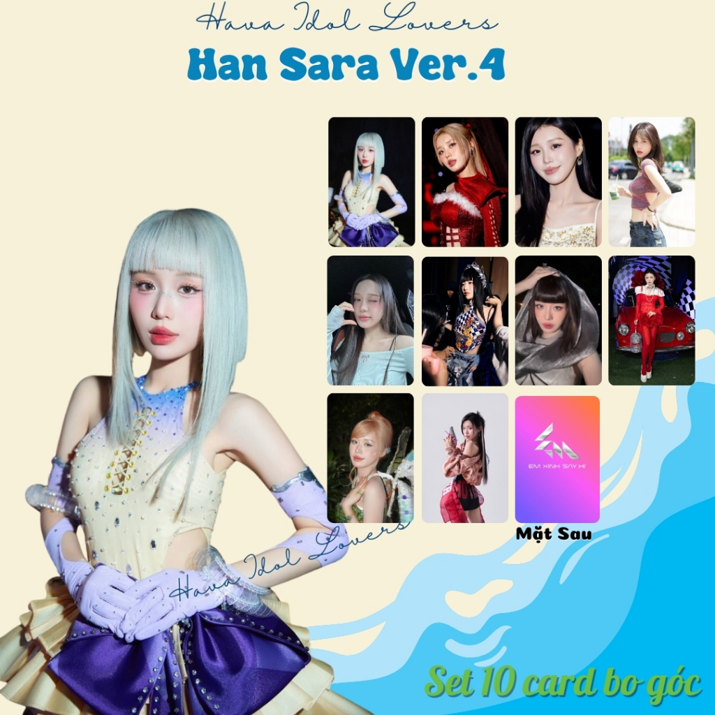 SET 10 Card Bo Góc HAN SARA - Visual "K-Pop" Ngọt Ngào | Photocard "Tớ Thích Cậu" tặng kèm Sleeve St
