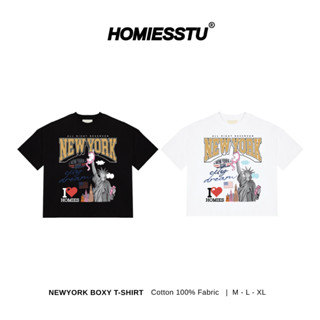  Áo Thun Cotton Form Boxy NEW YORK Local Brand Unisex Nam Nữ Oversize - Homies Saigon 