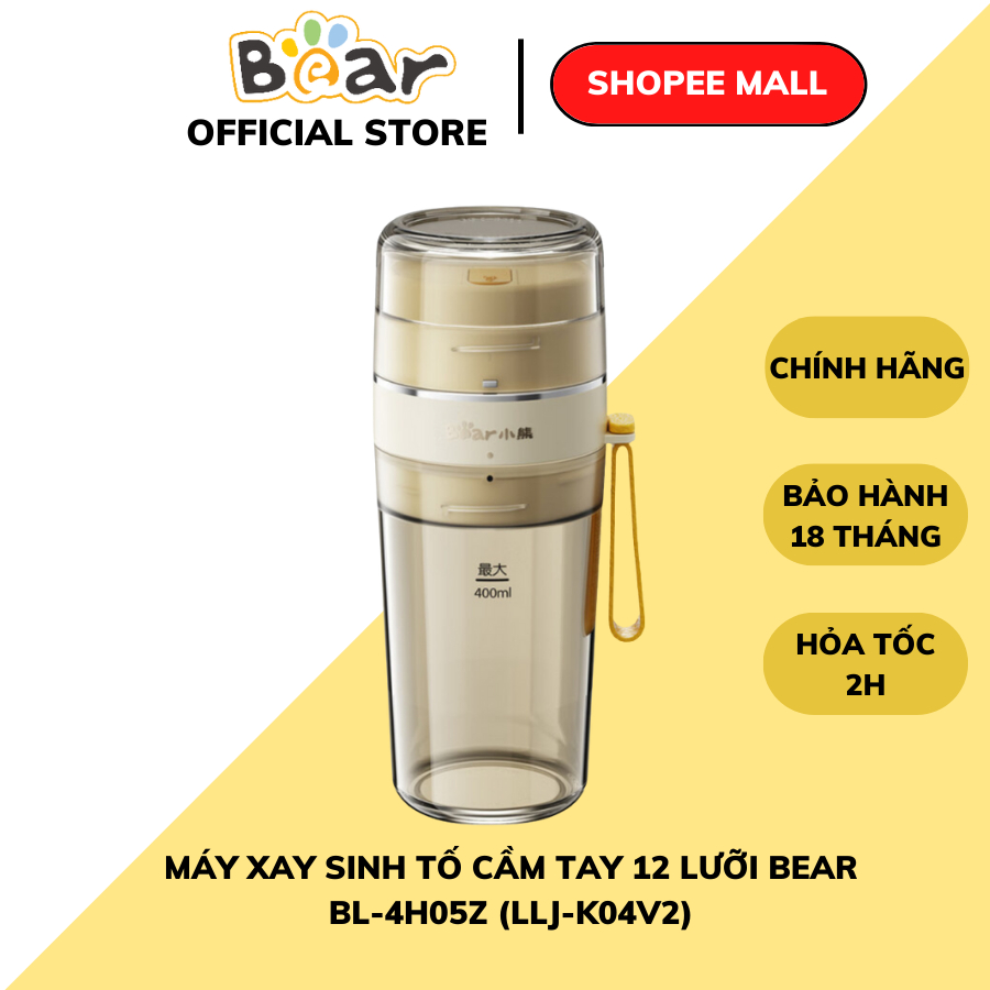 Máy xay sinh tố cầm tay tích điện BEAR BL-4H05Z (LLJ-K05V8/K04V2),12 lưỡi dao, xay đá bi,BH 18 tháng